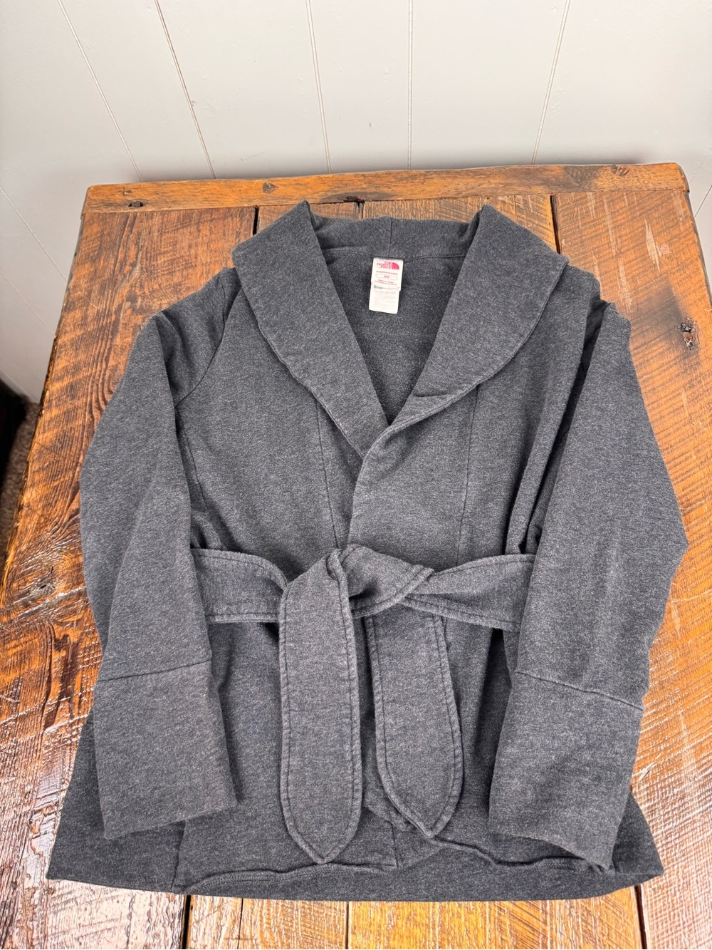 The North Face Tadasana Women’s M Gray Belted Wrap Cardigan Jacket